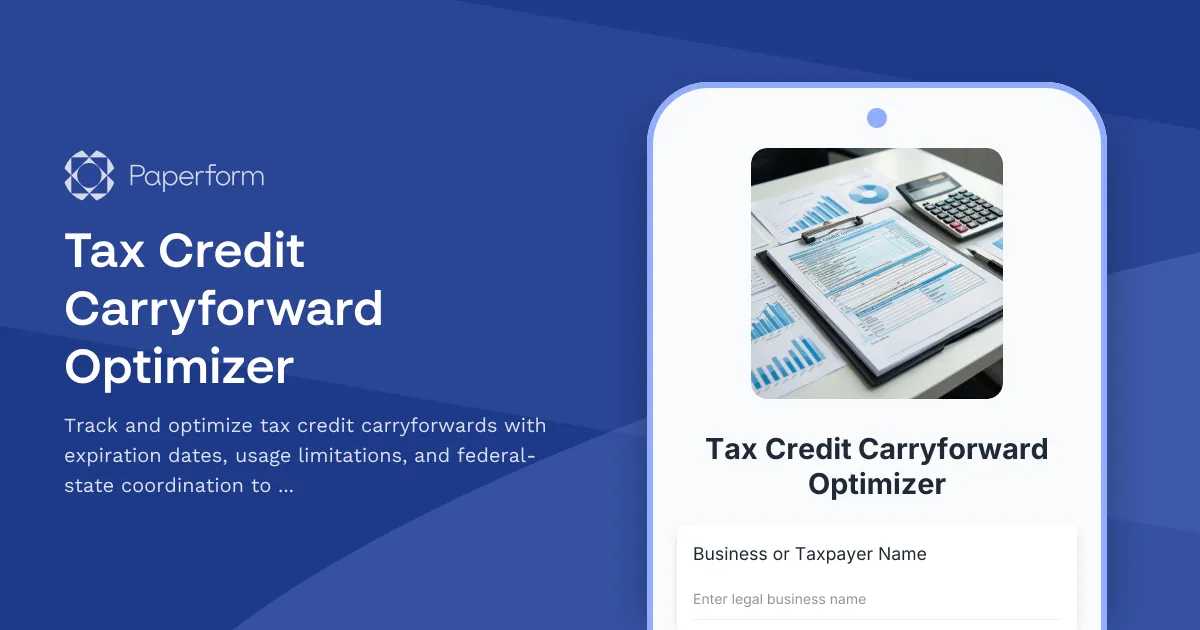Tax Credit Carryforward Optimizer