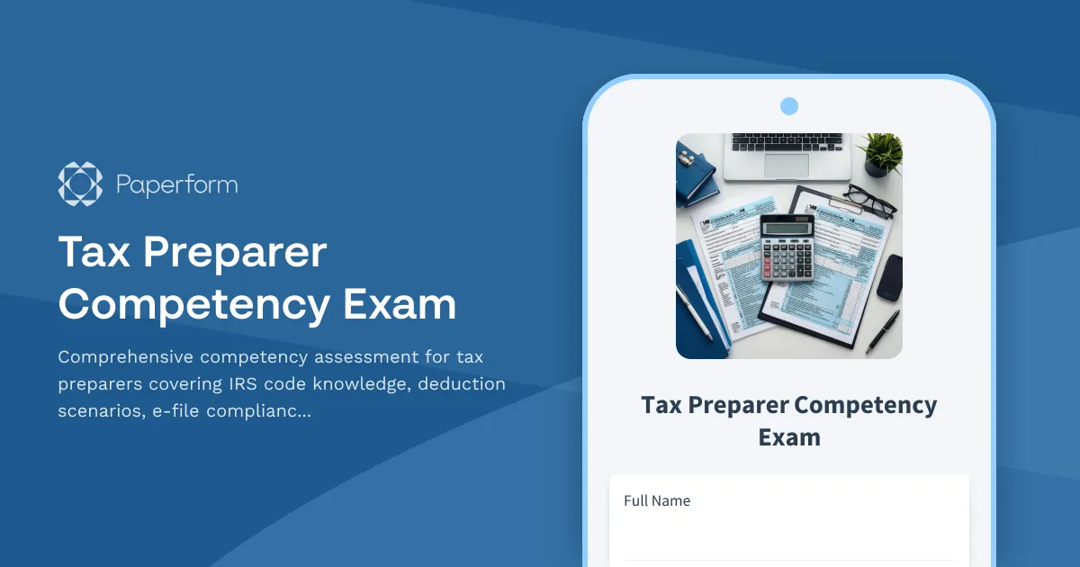 Tax Preparer Competency Exam