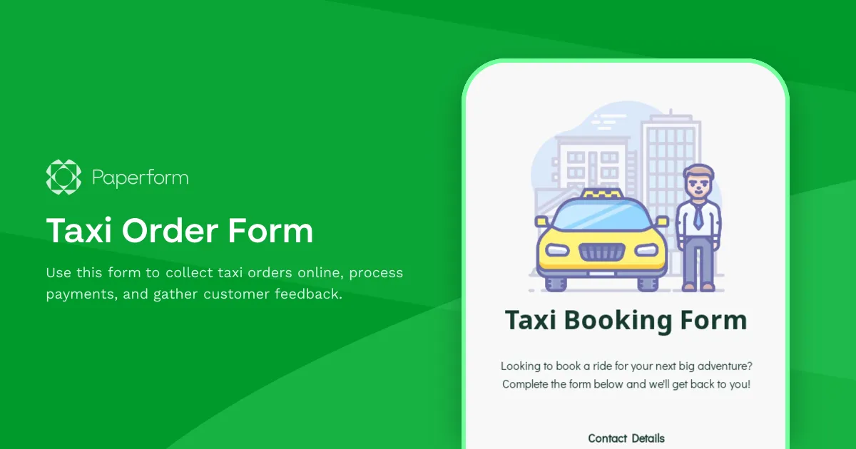 Taxi Order Form