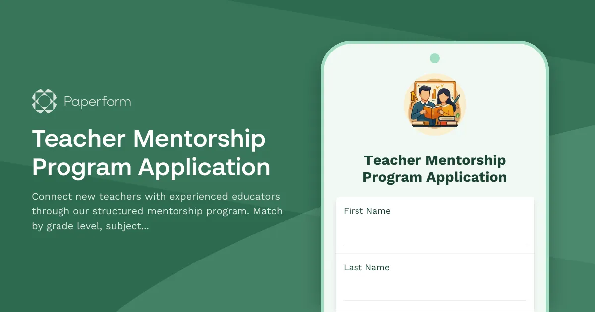 Teacher Mentorship Program Application
