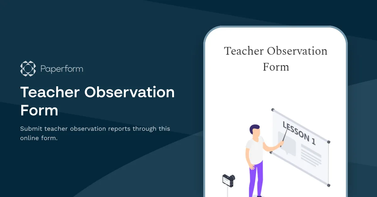 Teacher Observation Form