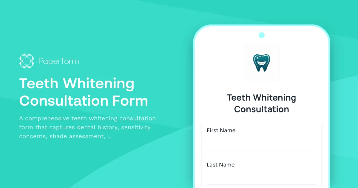Teeth Whitening Consultation Form