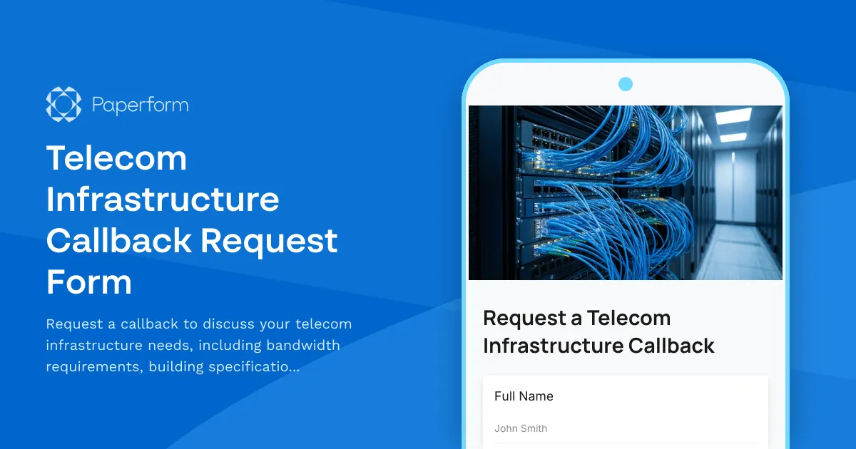 Telecom Infrastructure Callback Request Form