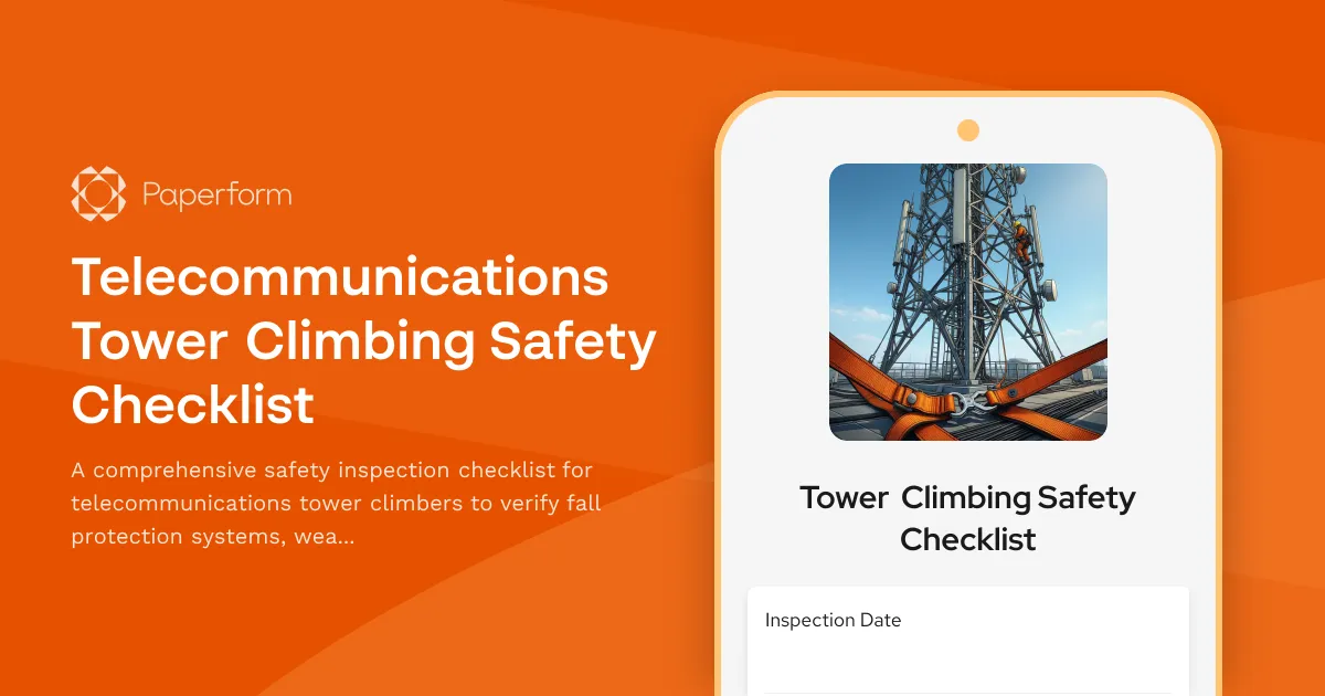 Telecommunications Tower Climbing Safety Checklist
