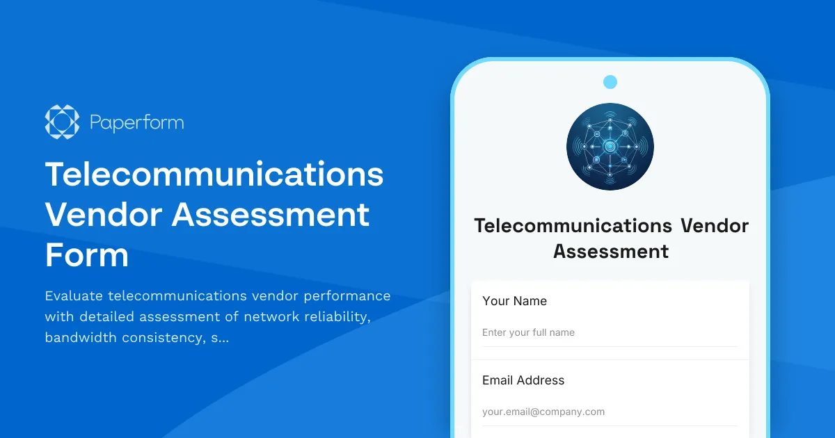 Telecommunications Vendor Assessment Form