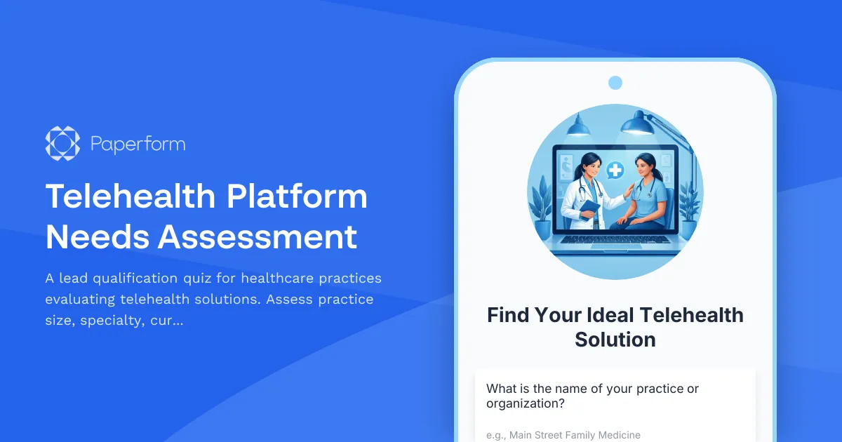 Telehealth Platform Needs Assessment