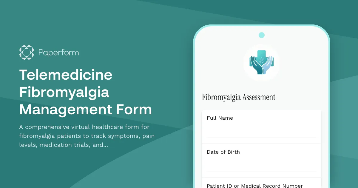 Telemedicine Fibromyalgia Management Form