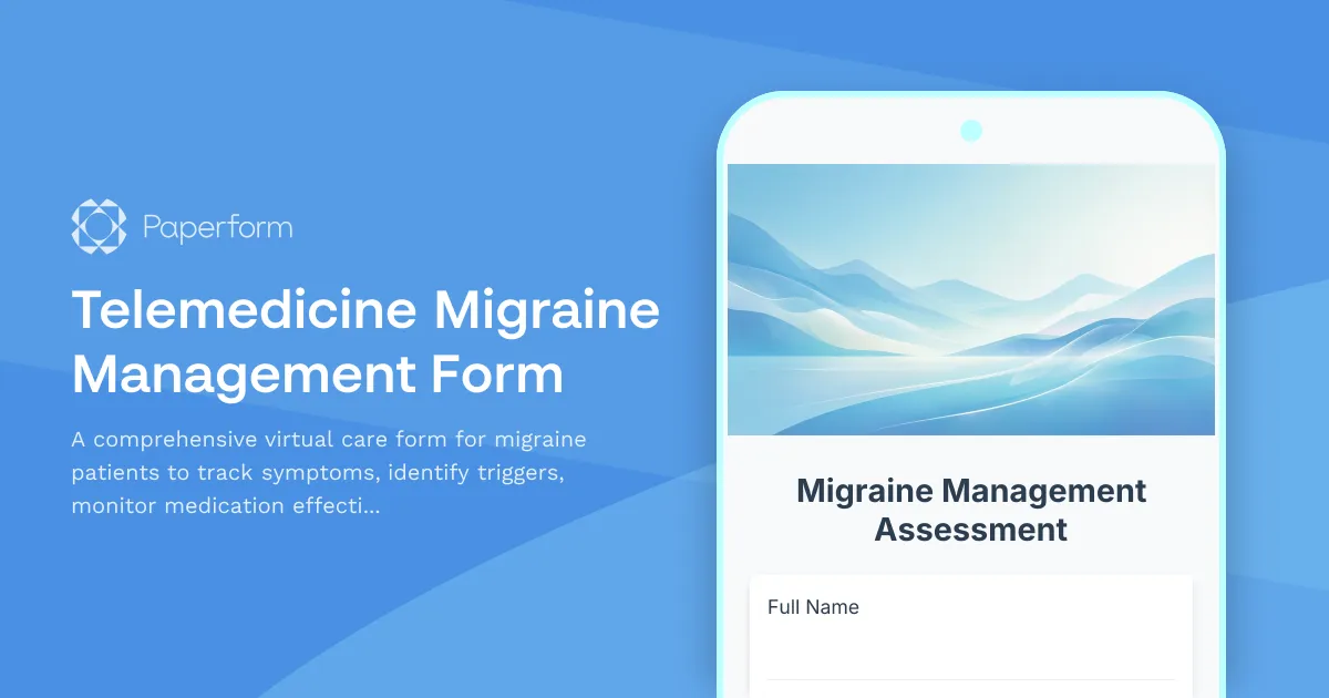 Telemedicine Migraine Management Form