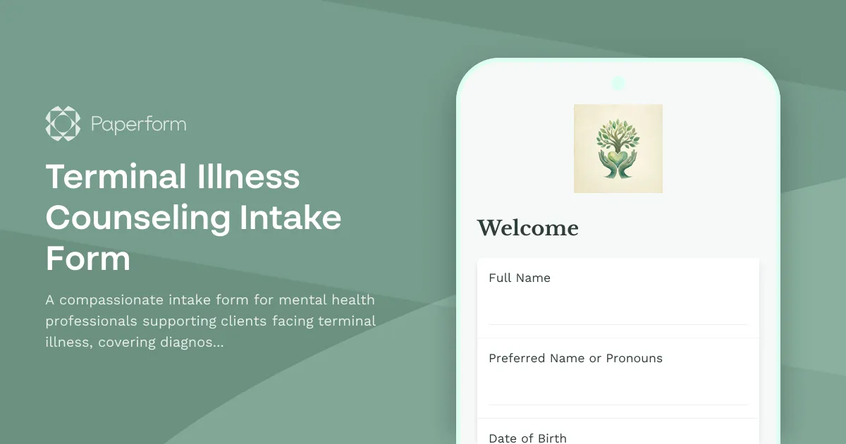Terminal Illness Counseling Intake Form