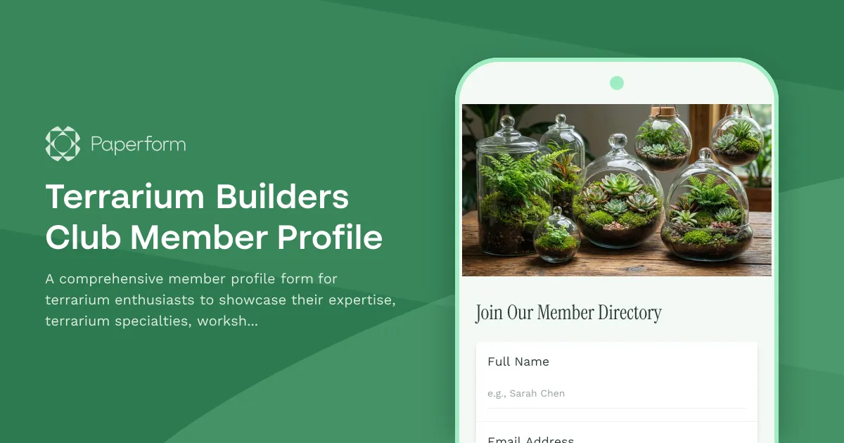 Terrarium Builders Club Member Profile