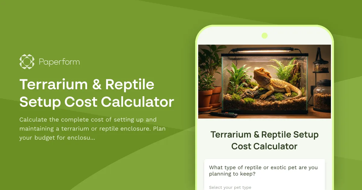 Terrarium & Reptile Setup Cost Calculator