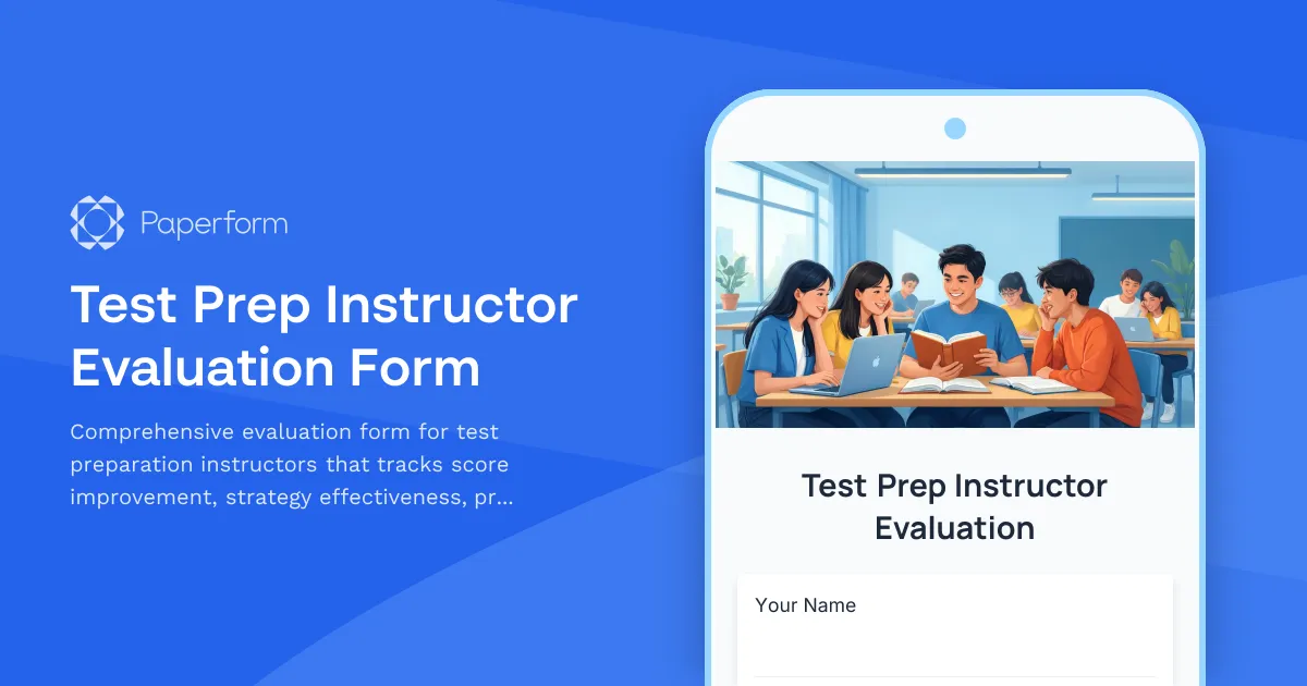 Test Prep Instructor Evaluation Form