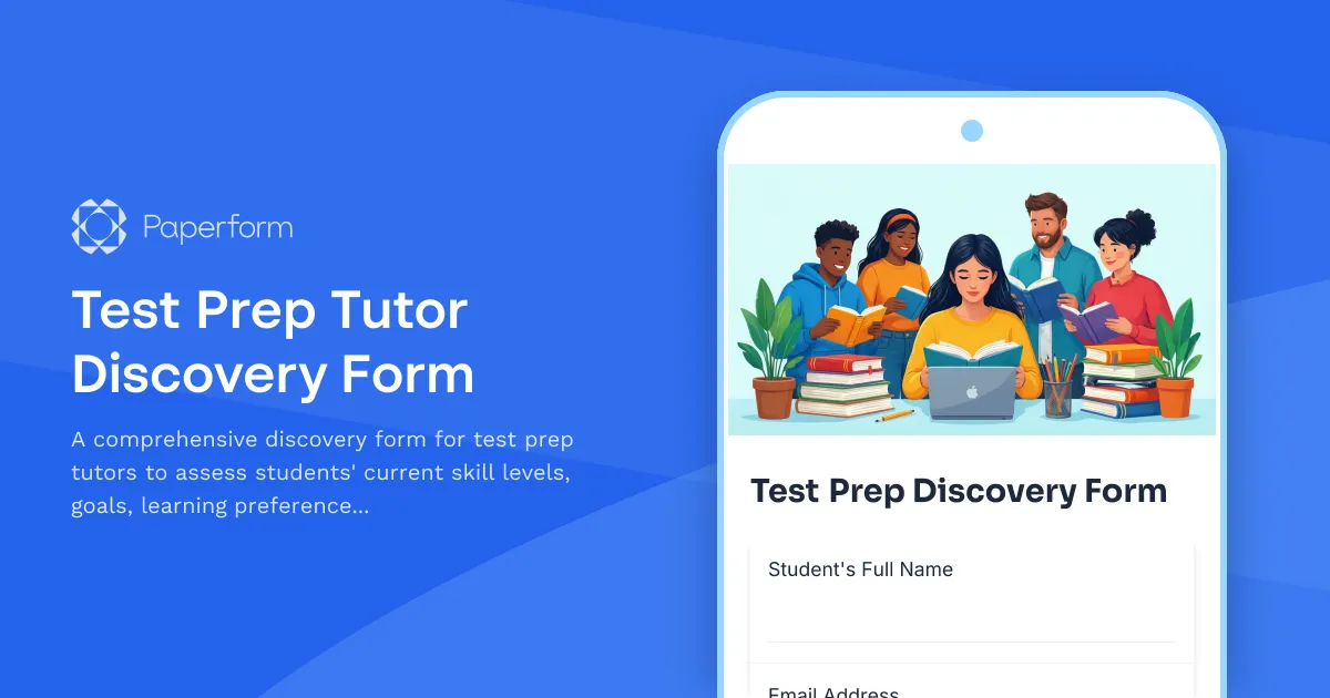Test Prep Tutor Discovery Form
