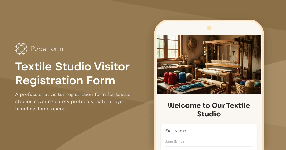 Textile Studio Visitor Registration Form