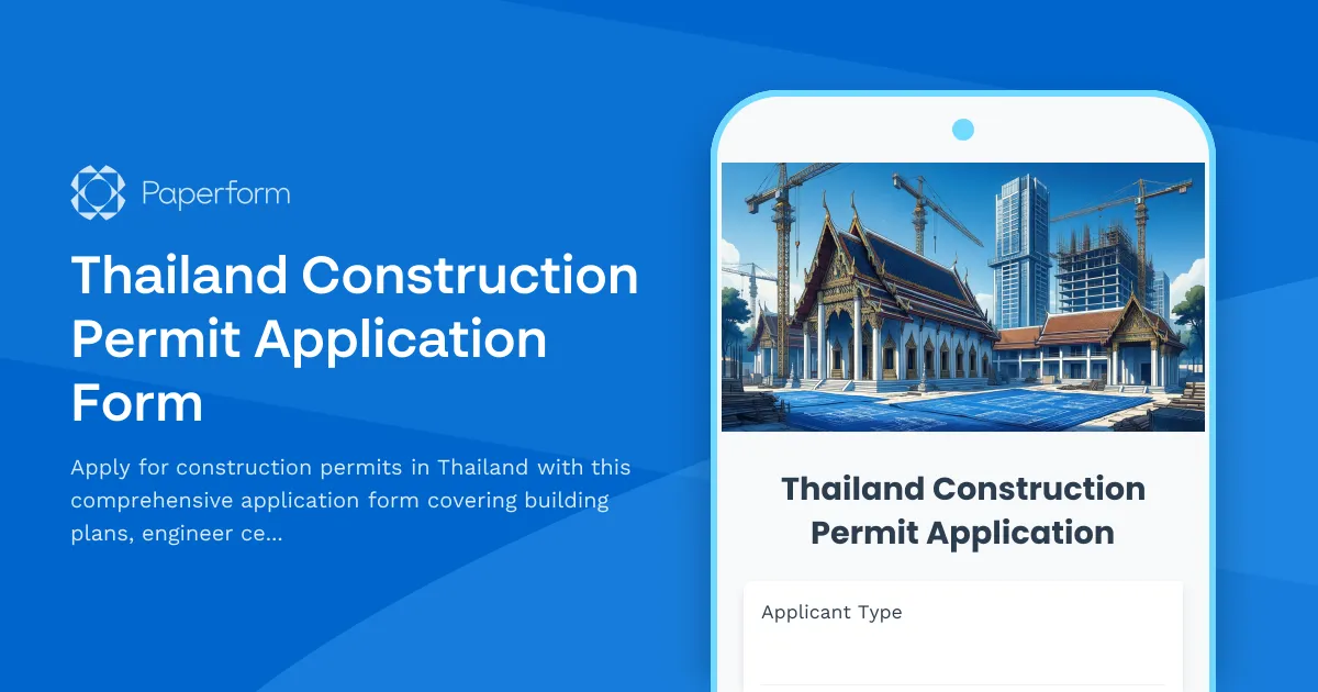 Thailand Construction Permit Application Form
