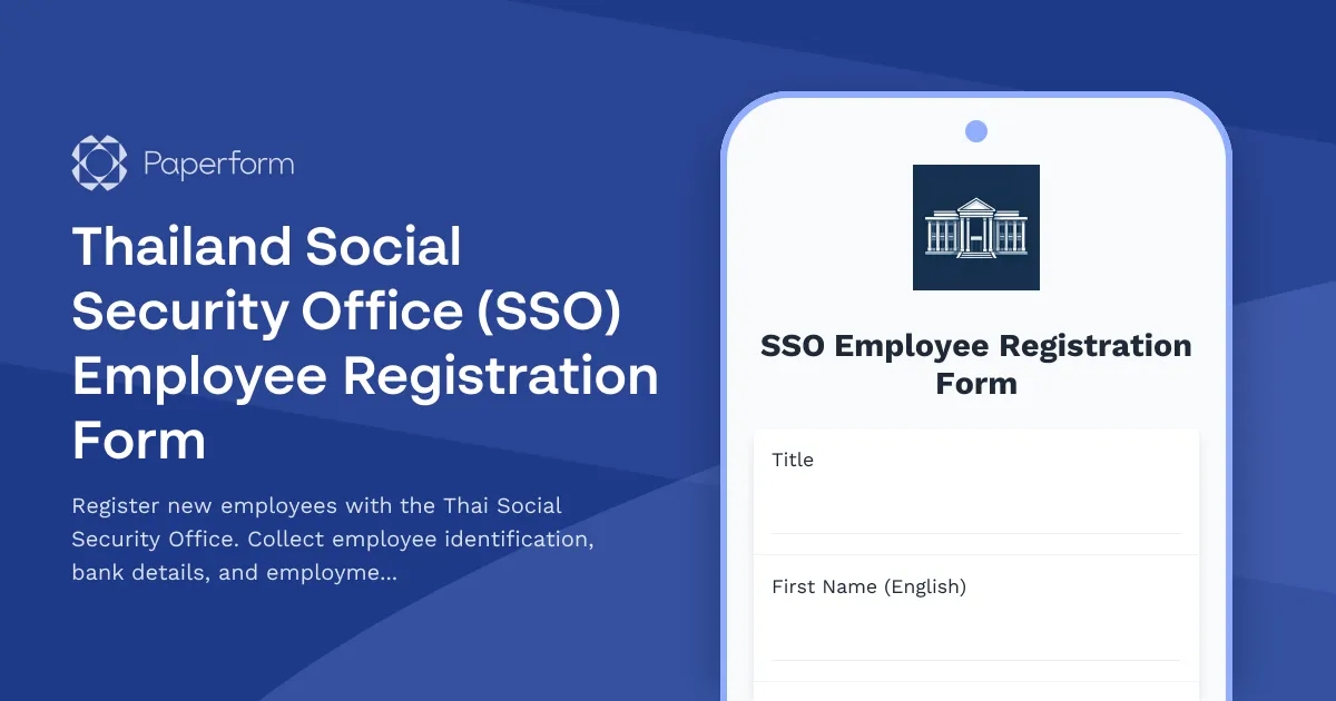Thailand Social Security Office (SSO) Employee Registration Form