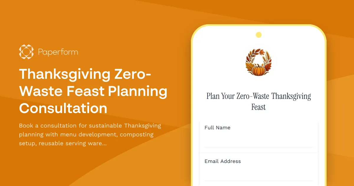 Thanksgiving Zero-Waste Feast Planning Consultation