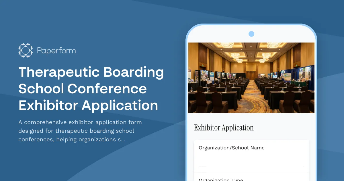 Therapeutic Boarding School Conference Exhibitor Application