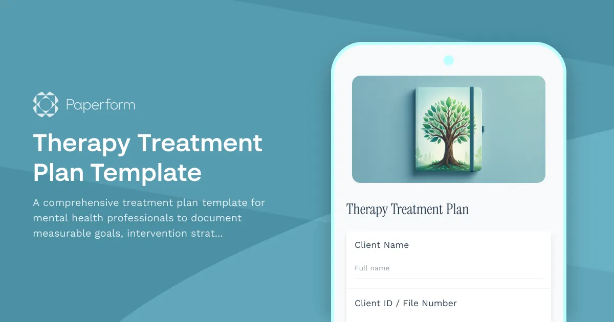 Therapy Treatment Plan Template