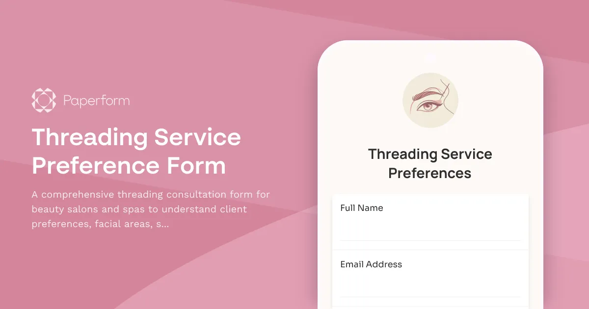 Threading Service Preference Form