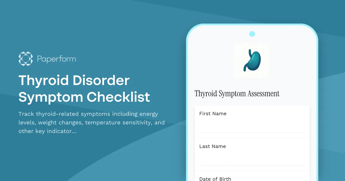 Thyroid Disorder Symptom Checklist
