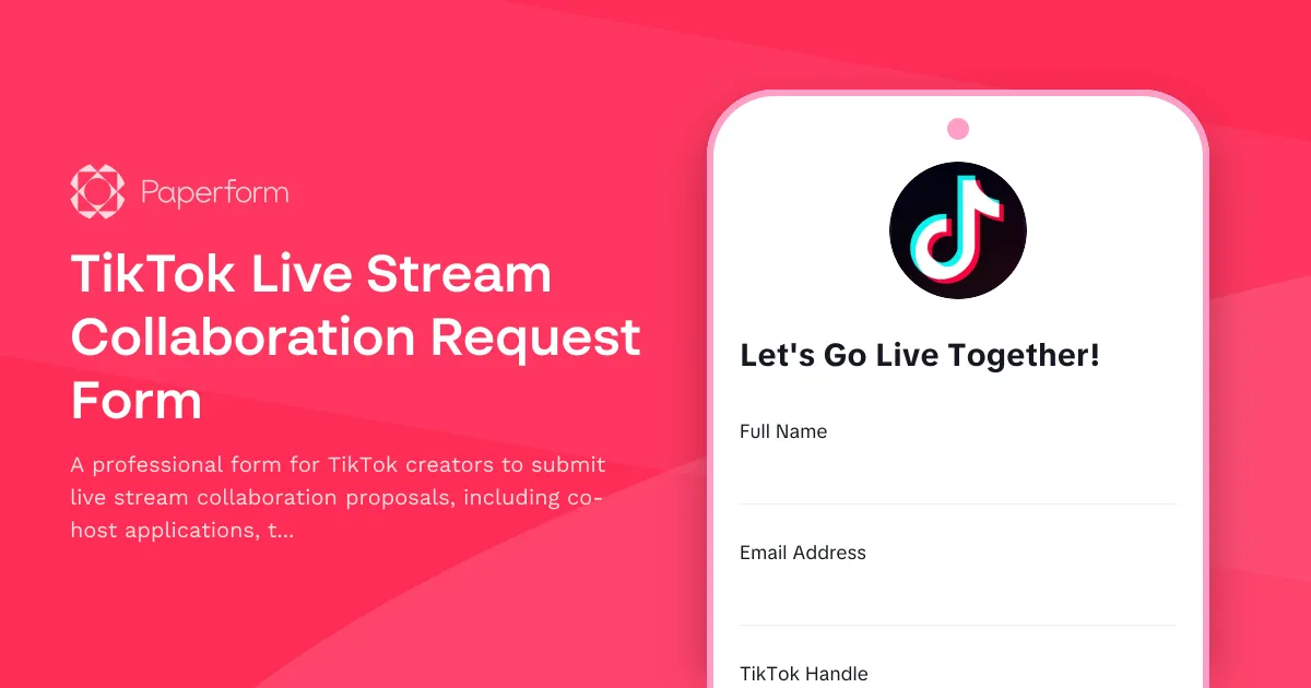 TikTok Live Stream Collaboration Request Form
