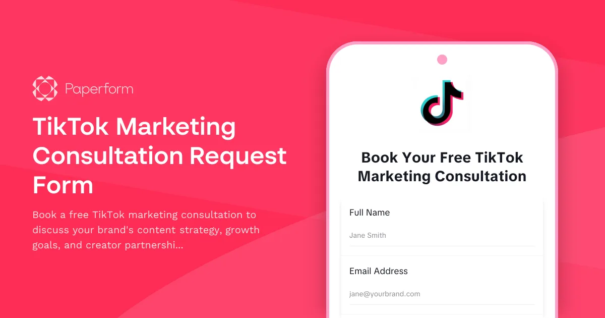 TikTok Marketing Consultation Request Form
