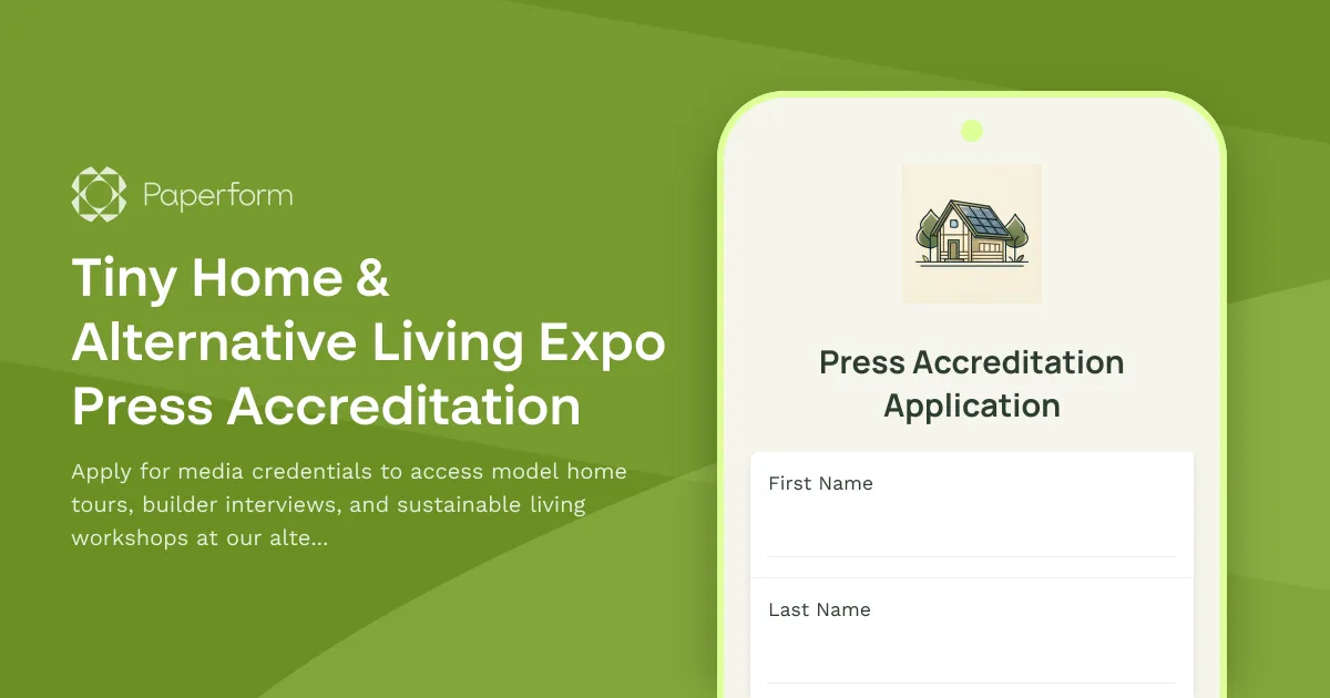 Tiny Home & Alternative Living Expo Press Accreditation