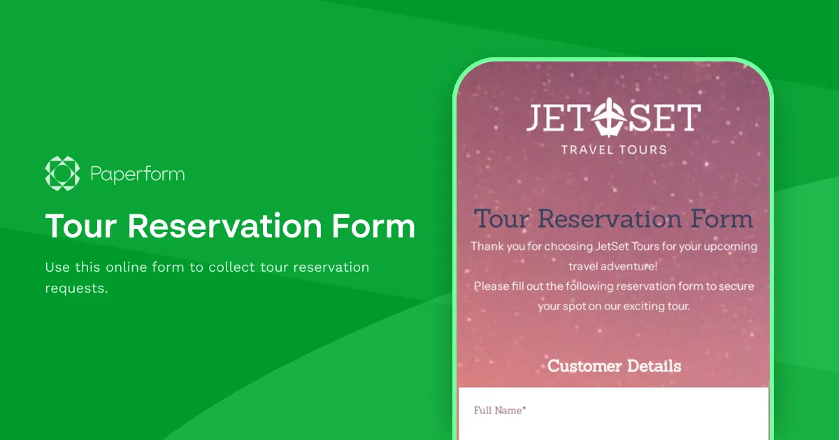 Tour Reservation Form