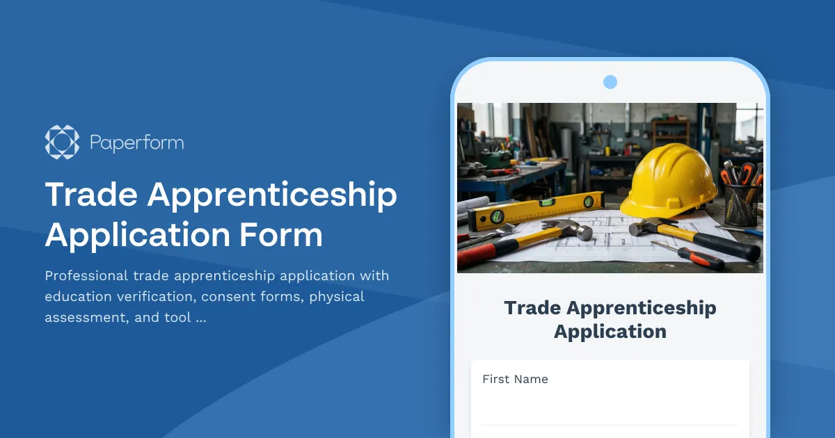Trade Apprenticeship Application Form