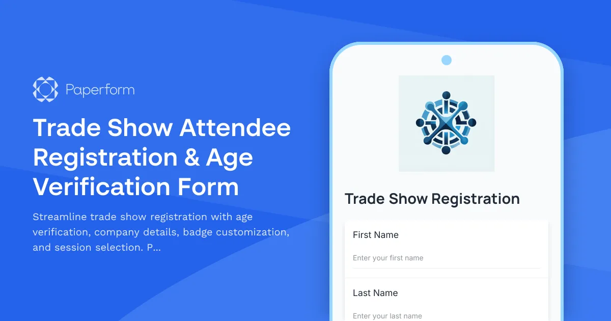 Trade Show Attendee Registration & Age Verification Form