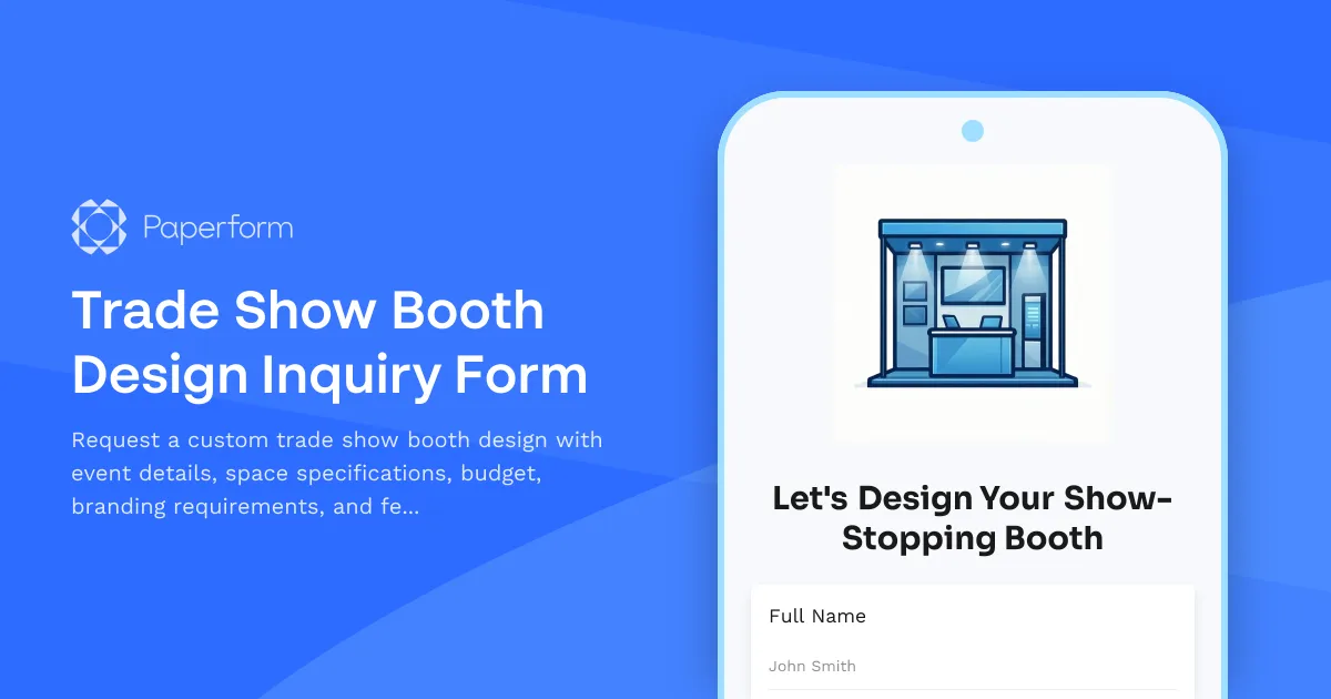 Trade Show Booth Design Inquiry Form