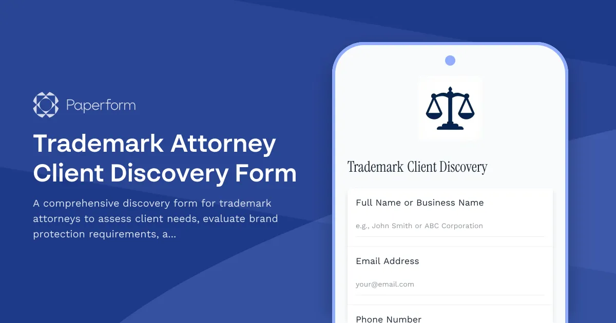 Trademark Attorney Client Discovery Form