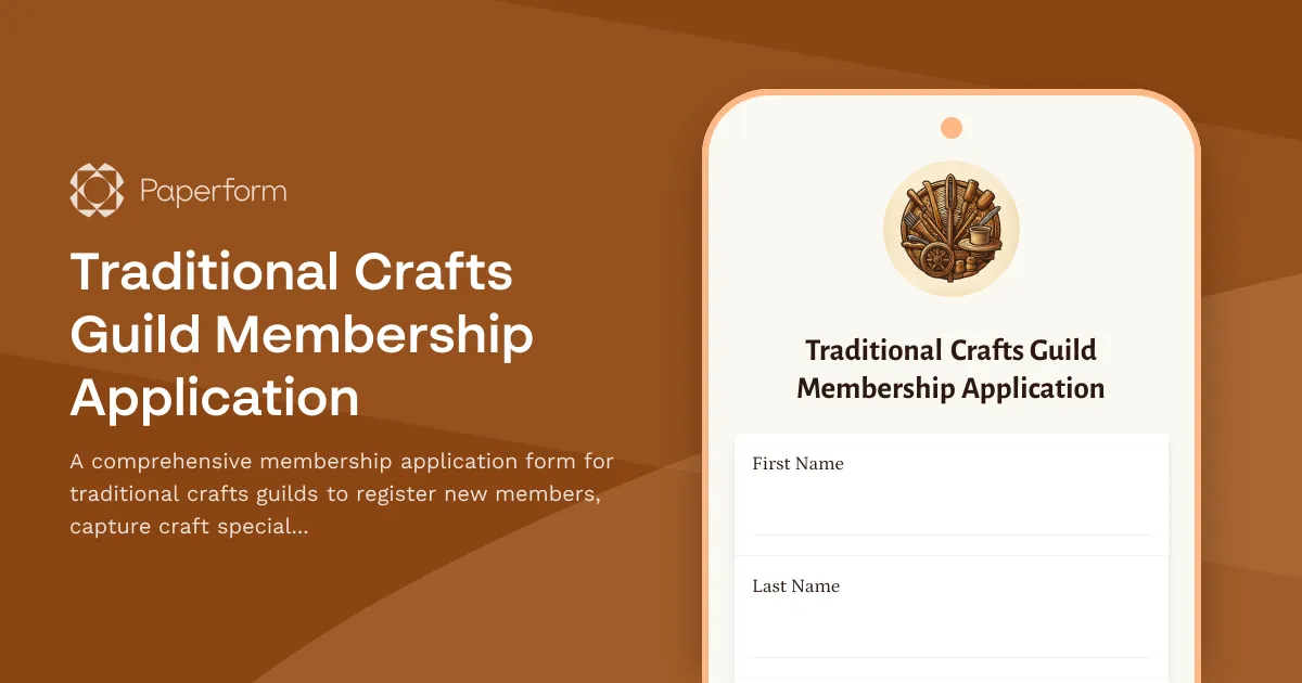 Traditional Crafts Guild Membership Application