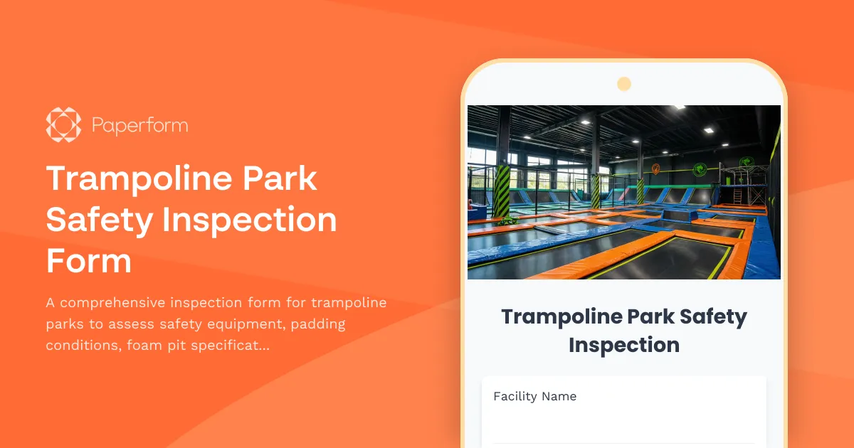 Trampoline Park Safety Inspection Form