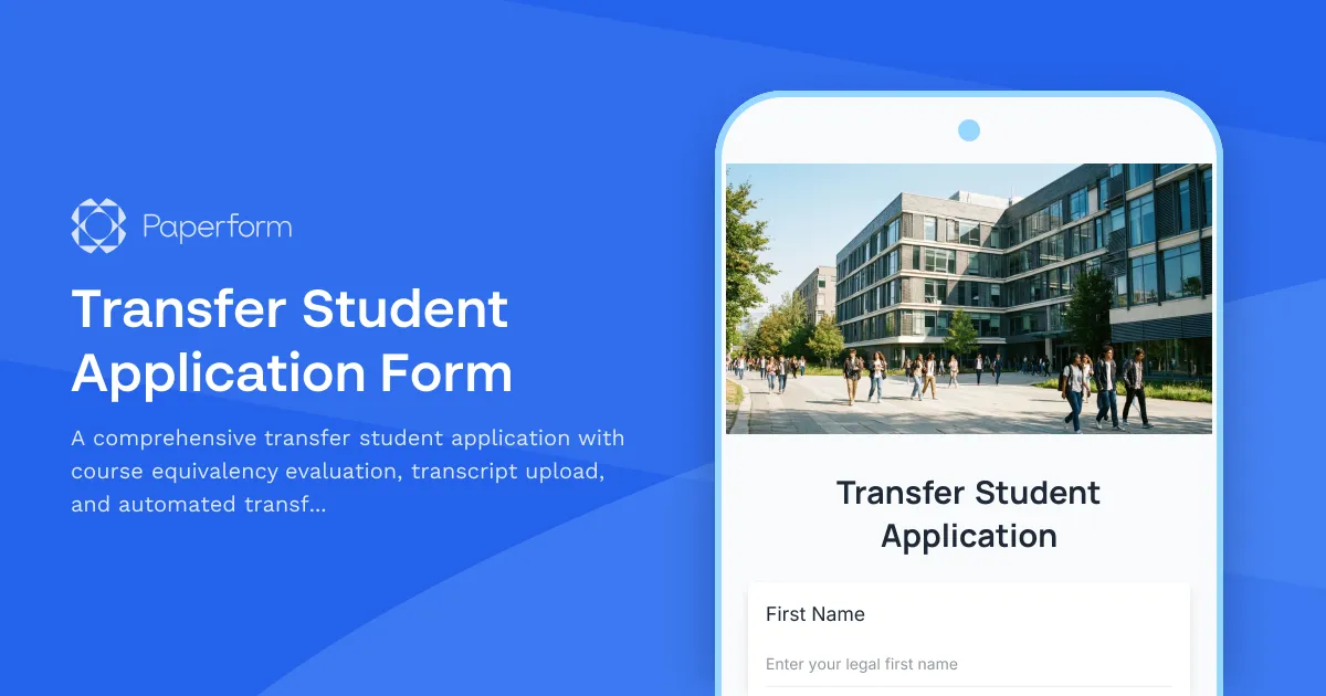 Transfer Student Application Form