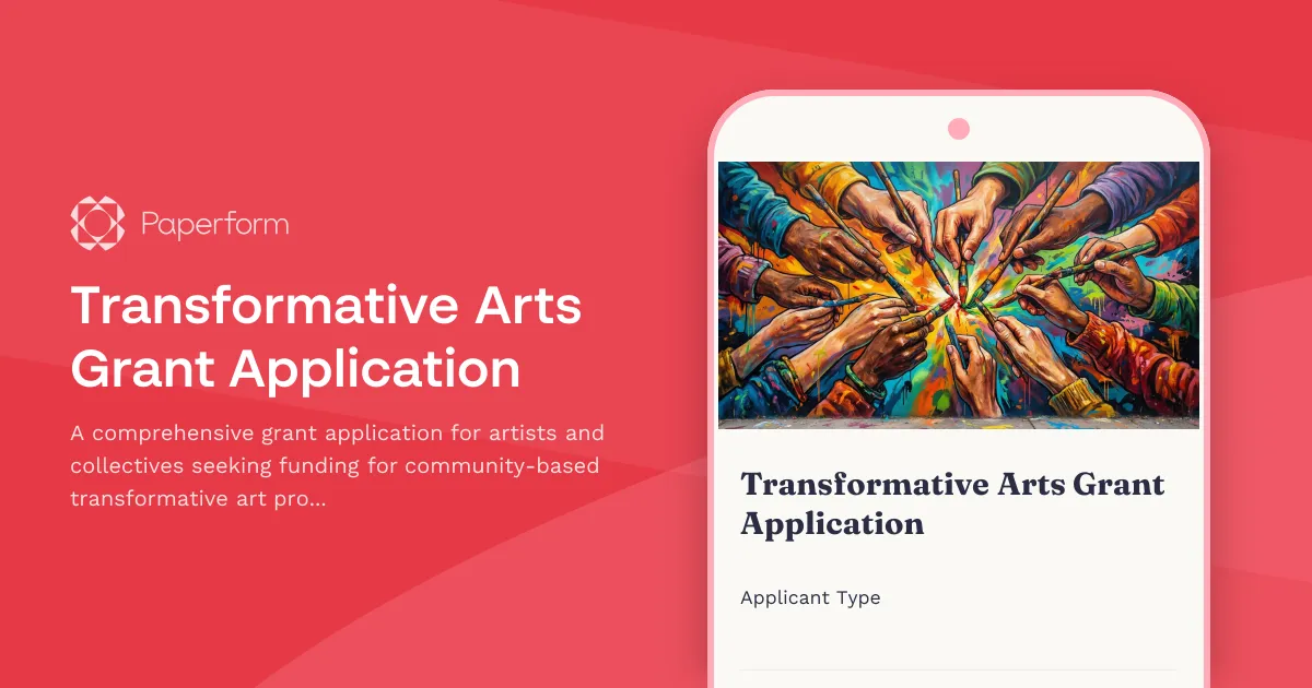 Transformative Arts Grant Application