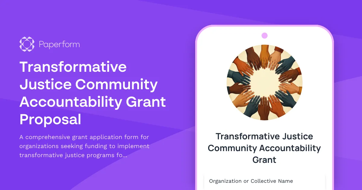 Transformative Justice Community Accountability Grant Proposal