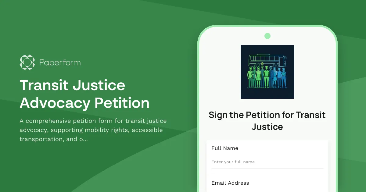 Transit Justice Advocacy Petition