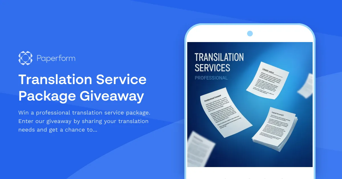 Translation Service Package Giveaway