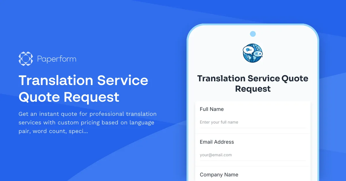 Translation Service Quote Request