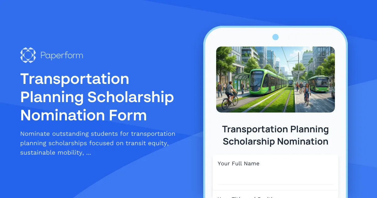 Transportation Planning Scholarship Nomination Form