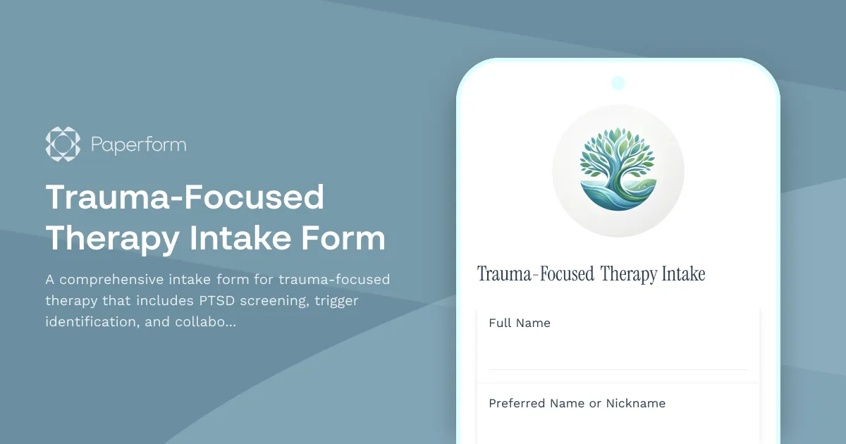 Trauma-Focused Therapy Intake Form