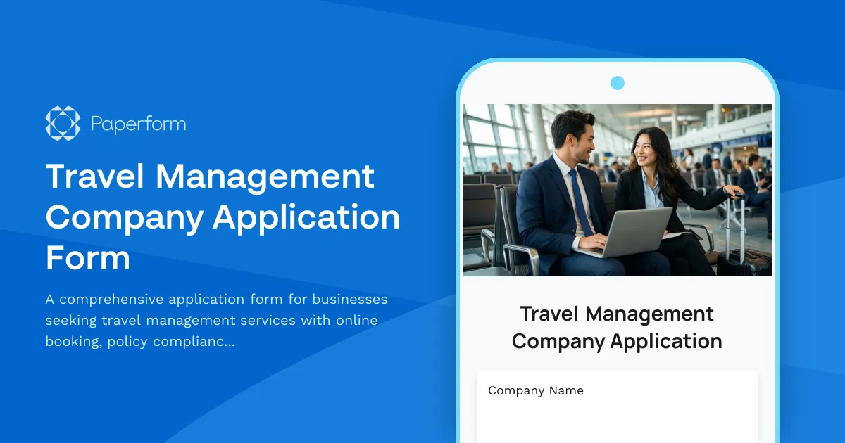 Travel Management Company Application Form