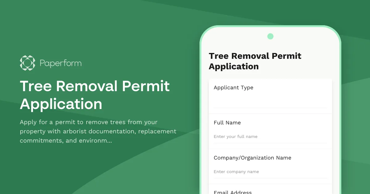 Tree Removal Permit Application