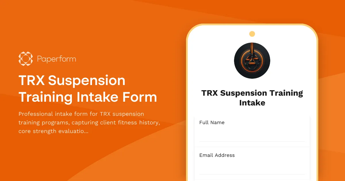 TRX Suspension Training Intake Form