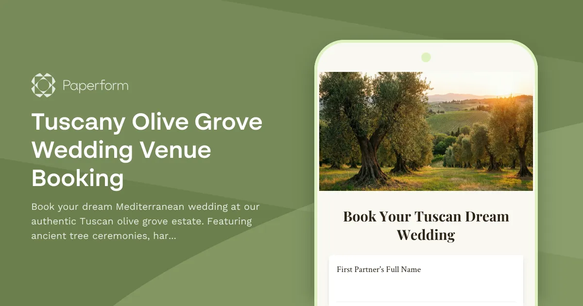 Tuscany Olive Grove Wedding Venue Booking