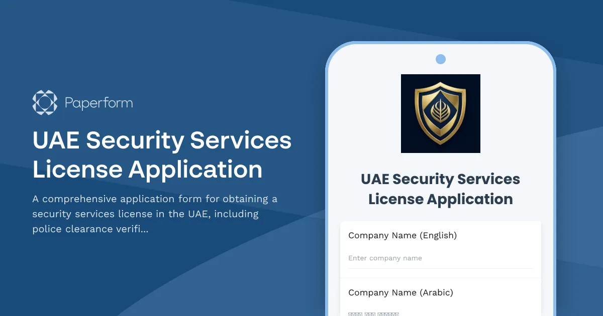 UAE Security Services License Application