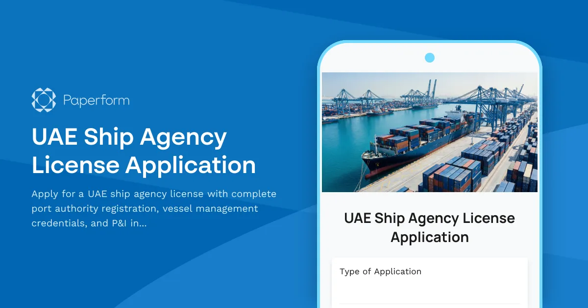 UAE Ship Agency License Application