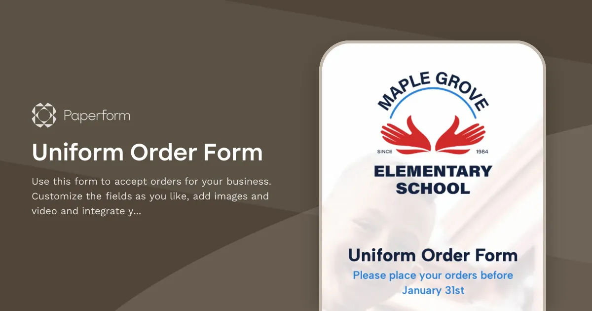 Uniform Order Form